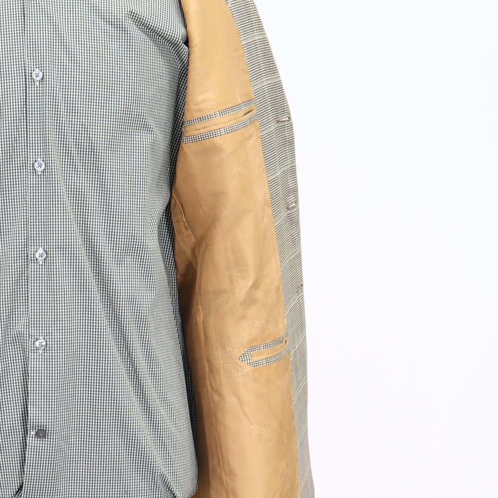 Brioni 42R Beige Check 3-Button Sport Coat Blazer Jacket T269 - Picture 10 of 11